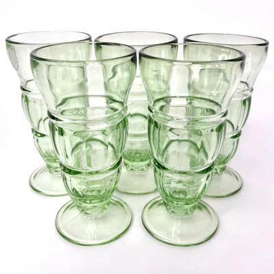 Green Depression Glass Set (5) 