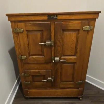 Antique Oak Ice Chest by Opal Kendallville IND