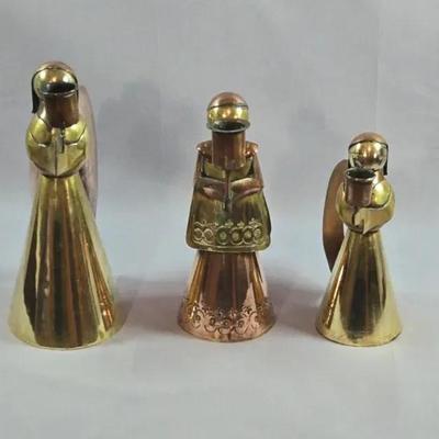 Vintage Brass & Copper Angel Candle Holders