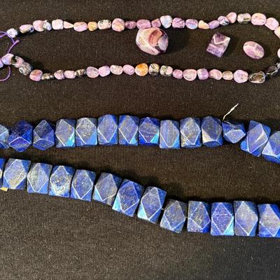 Lapis Lazuli & Charoite Unfinished Necklaces