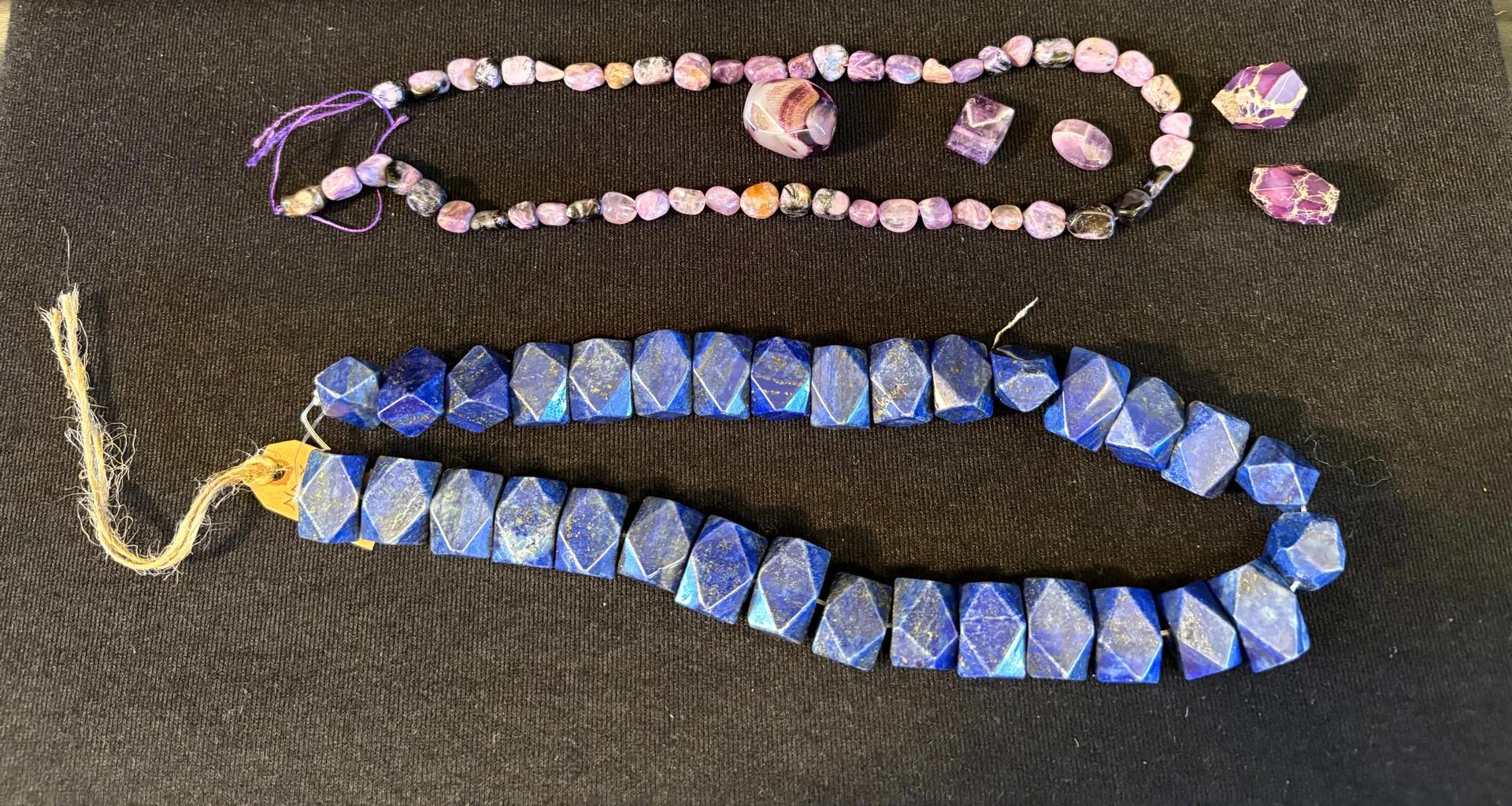 Lapis Lazuli & Charoite Unfinished Necklaces