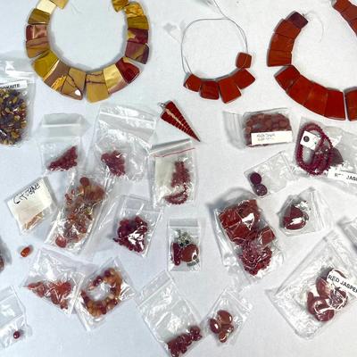 Red Jasper, Mookaite, and Citrine Beads 