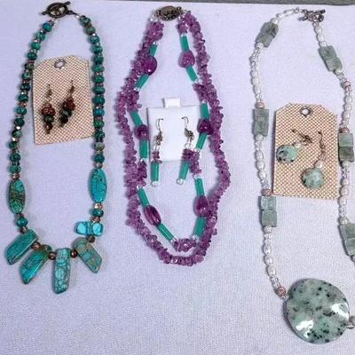 Beaded & Gemstone Necklace and Earring Sets