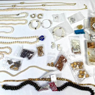 Fossil Shells w/Pearl-Like Jewelry Accessories and Wood Beads