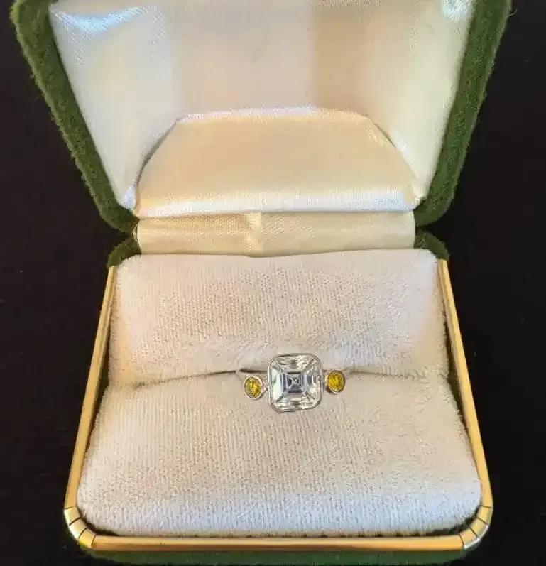 14k Gold Lab Grown Diamond Moissanite Ring