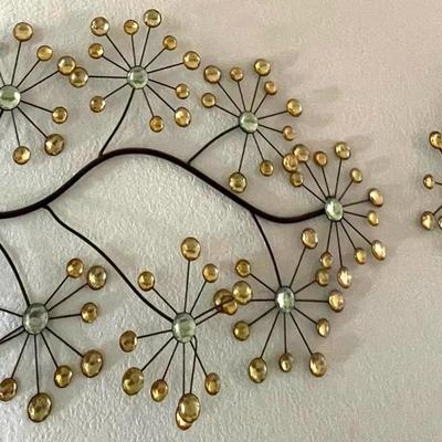 Glass Bead & Metal Flower Wall Hanging 