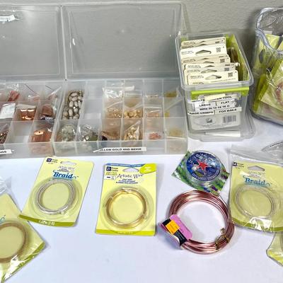 Copper Accessories, Jewelry Wire, Beads in Yellow Tones, and Jewelry Making Components 