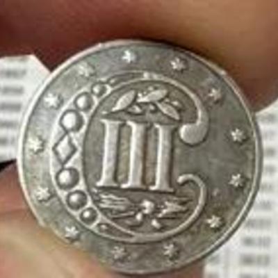 1858 Silver Trime Three-Cent Piece