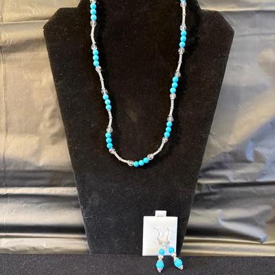 Turquoise Necklace & Earring Set, and 3-Rings