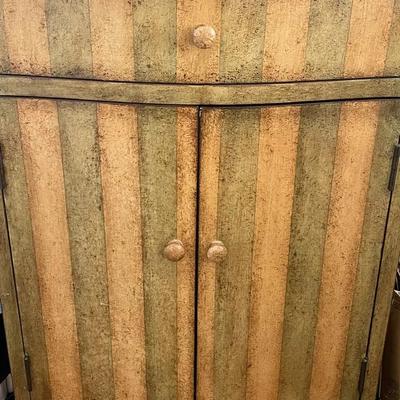 Wooden Striped Stone Top Cabinet 