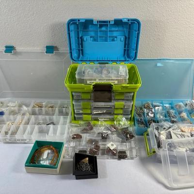Bead Tackle Boxes with Jewelry Making Supplies and Variety of Beads