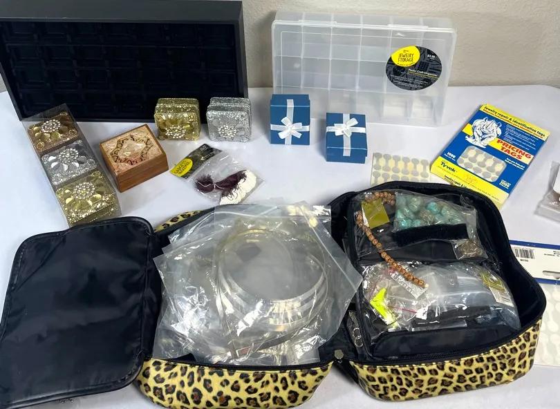 Jewelry Making Beads, Boxes, Earring Holders, Metal Chokers, and Accessories