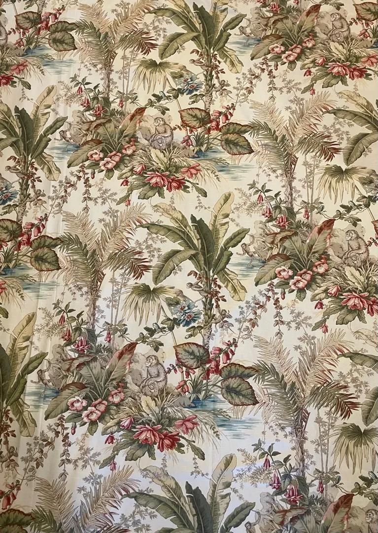 Tropical Tab-top Curtains w/ Valence 