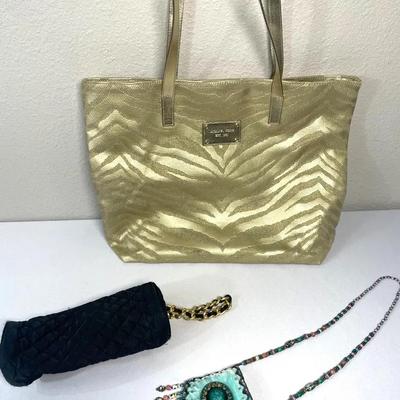 Michael Kors Bag, Mini Beaded Pouch, and Black Handbag