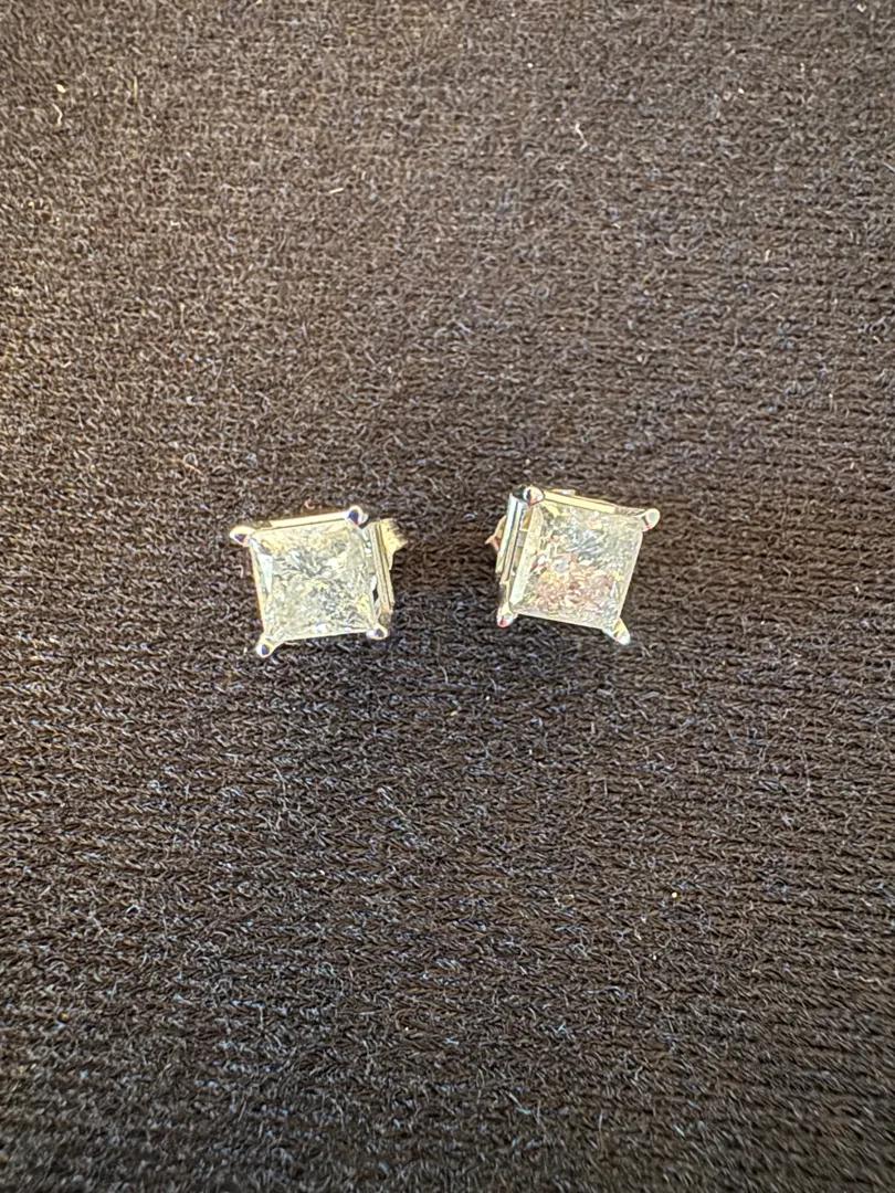 14k Gold Diamond Stud Earrings, 2.06ctw