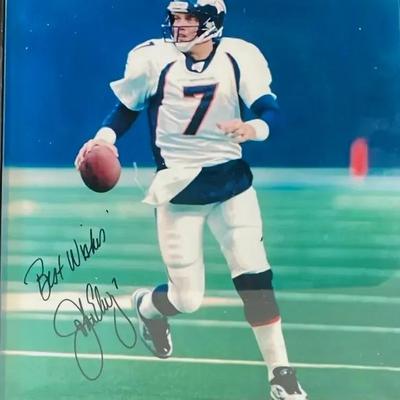 John Elway #7 Denver Broncos Signed Framed 8x10 Photo