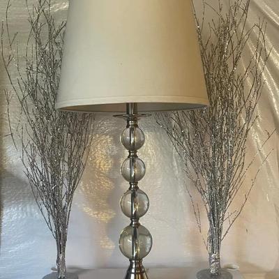 Stacked Crystal Ball Lamp & Silver Decor