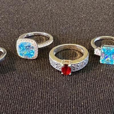 Sterling Aquamarine Rings
