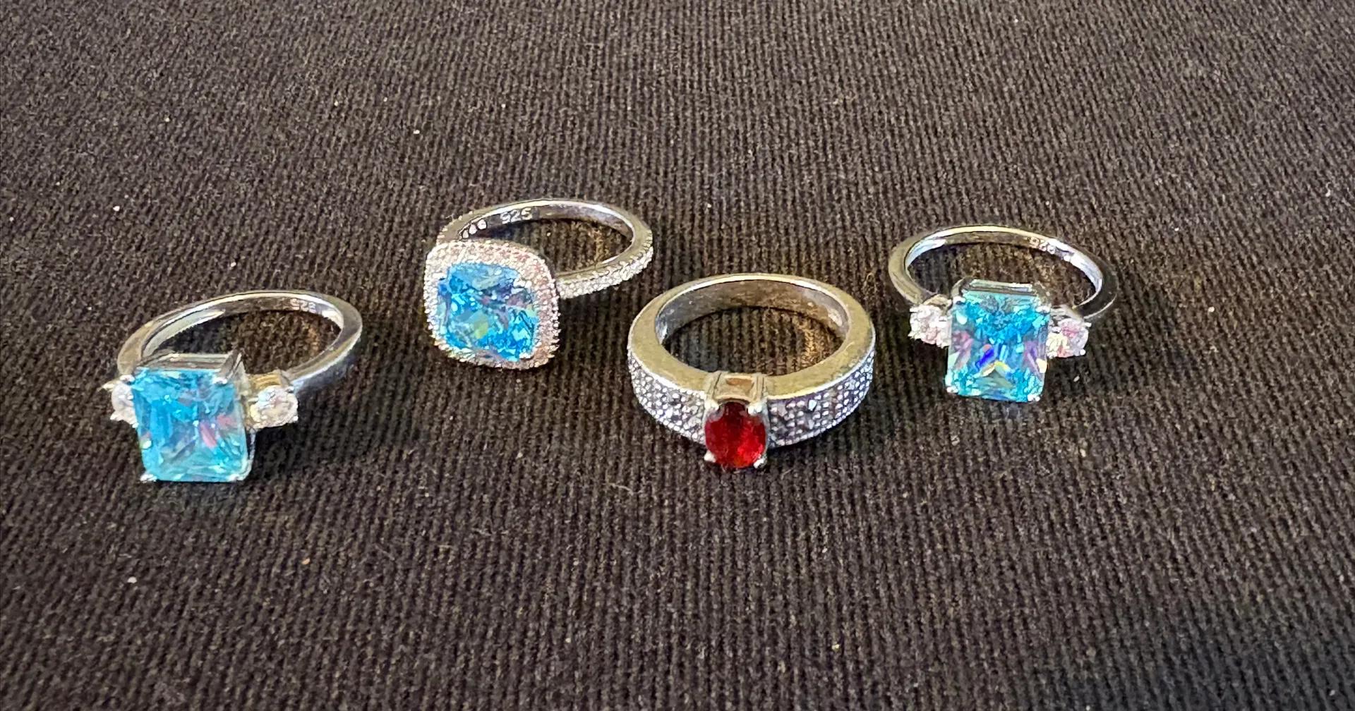 Sterling Aquamarine Rings