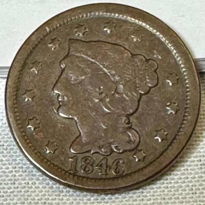 1846 Braided Hair Large Cent - “Tall Date” - Very Rare