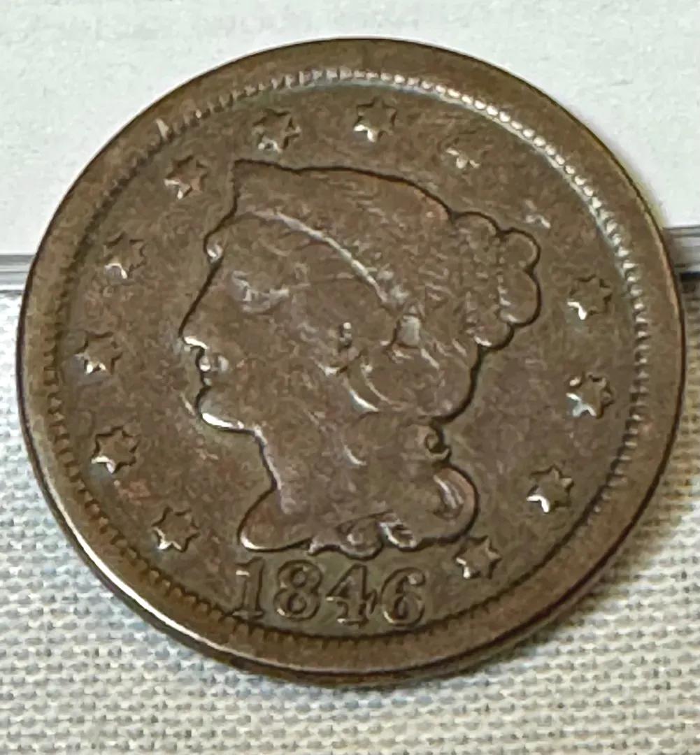 1846 Braided Hair Large Cent - “Tall Date” - Very Rare