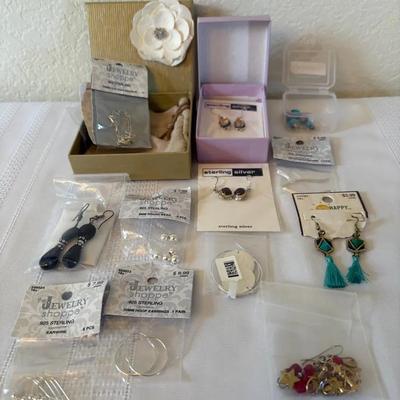 .925 Sterling Earrings and Bracelet  w/ Costume Earrings