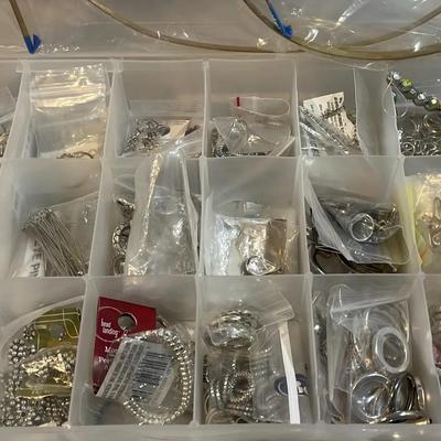 Jewelry Making Beads And Pendants And Silvertone Earring Components