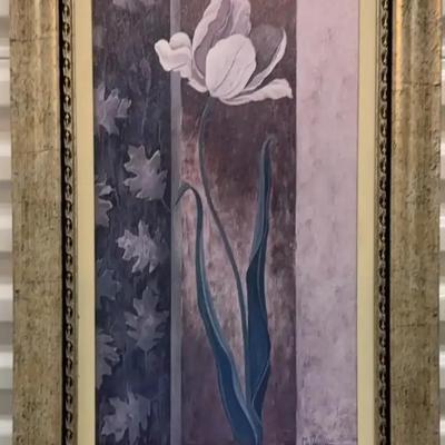 White Iris Flower Print Framed #1