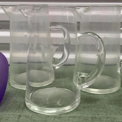 Etched Glass Pitchers & Vases