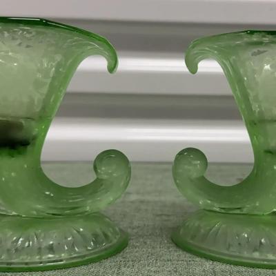 Uranium Like Glass Candle Holders Unique