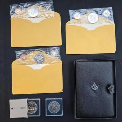 1983 Silver Proof Canada Set with Other Canada Mint BU/Proof Coins & 2 Silver P.L. Canada Dollar