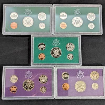 Proof Sets, All Original: 1987, 1988, 1996, 1997, 1998 