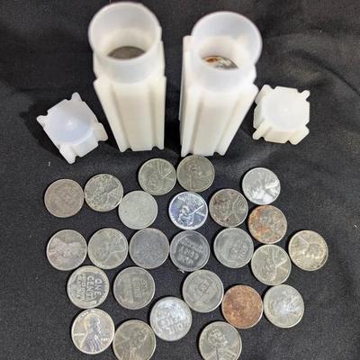 2 Rolls (50) Lincoln Steel Wheat Cents