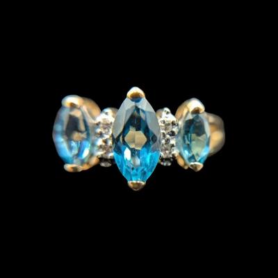 14K Yellow Gold Topaz & Diamond Ring, NAGL #1106640