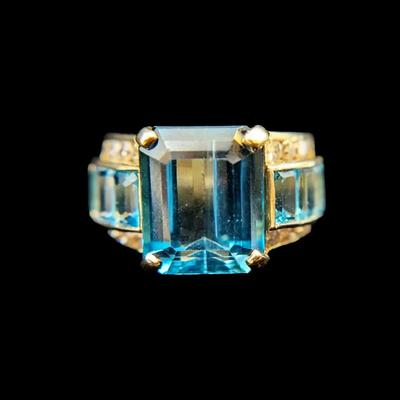 14K Yellow Gold Topaz & Diamond Ring, NAGL #1106637