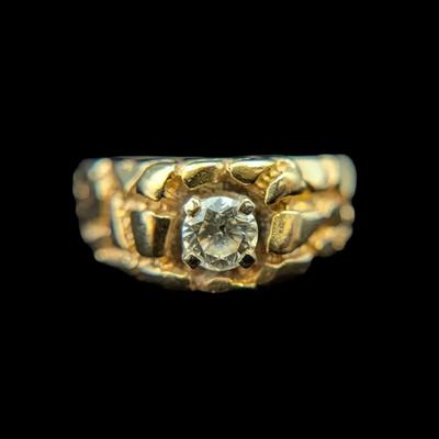 10K Yellow Gold Diamond Ring, Nugget Style, NAGL #1106634