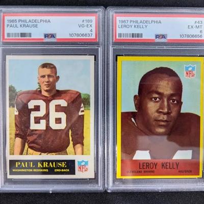 1965 & 1967 PSA Graded Philadelphia Football Cards