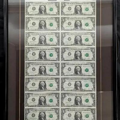 16 1981 #1 Uncut Sheet Notes, In Large Frame