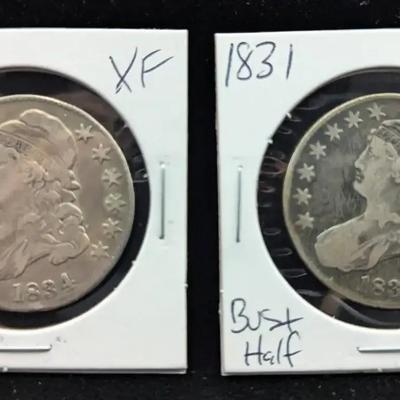 1831 & 1834 Bust Half Dollars