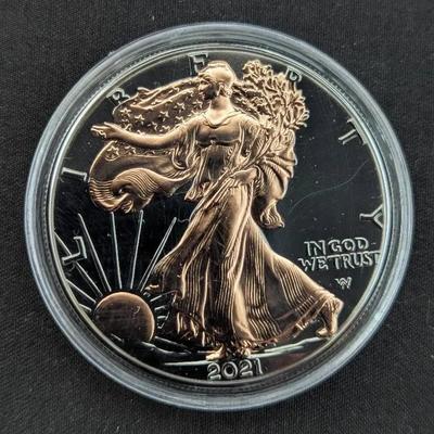 2021 Rose Gold Black Ruthenium Edition American Eagle Silver Dollar
