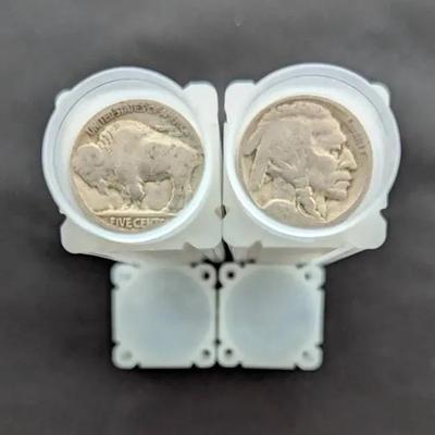 2 Rolls (80) of Weak or No Date Buffalo Nickels