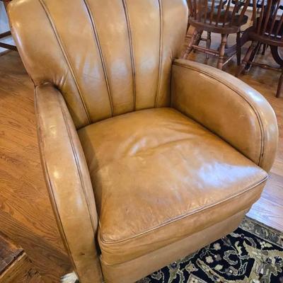 Jackson Carter Leather Club Chair #1