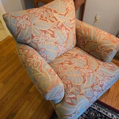 Tapestry Type Fabric Club Chair