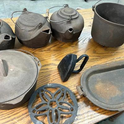 Group Of Cast Iron Pots, Kettles And More 