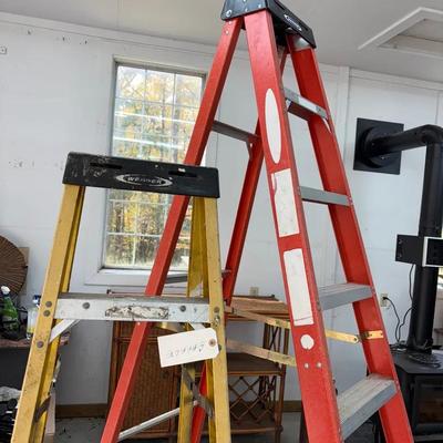 Two WERNER Fiberglass Step Ladders  6’ & 8’