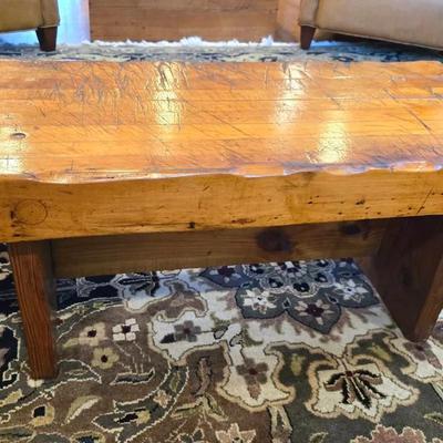 Rough Hewn Rustic Wood Bench Table