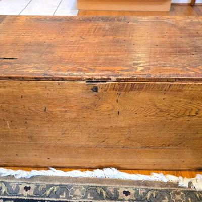 Primitive Wooden Chest Trunk 
