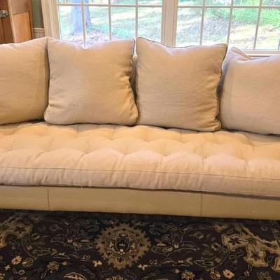 Martha Stewart Signature Leather & Fabric Sofa 