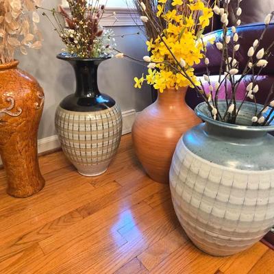 4 Large Pottery Vases