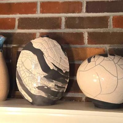 5 Piece Artisan Pottery Signed 